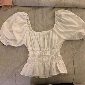 forever 21 white puff sleeve top